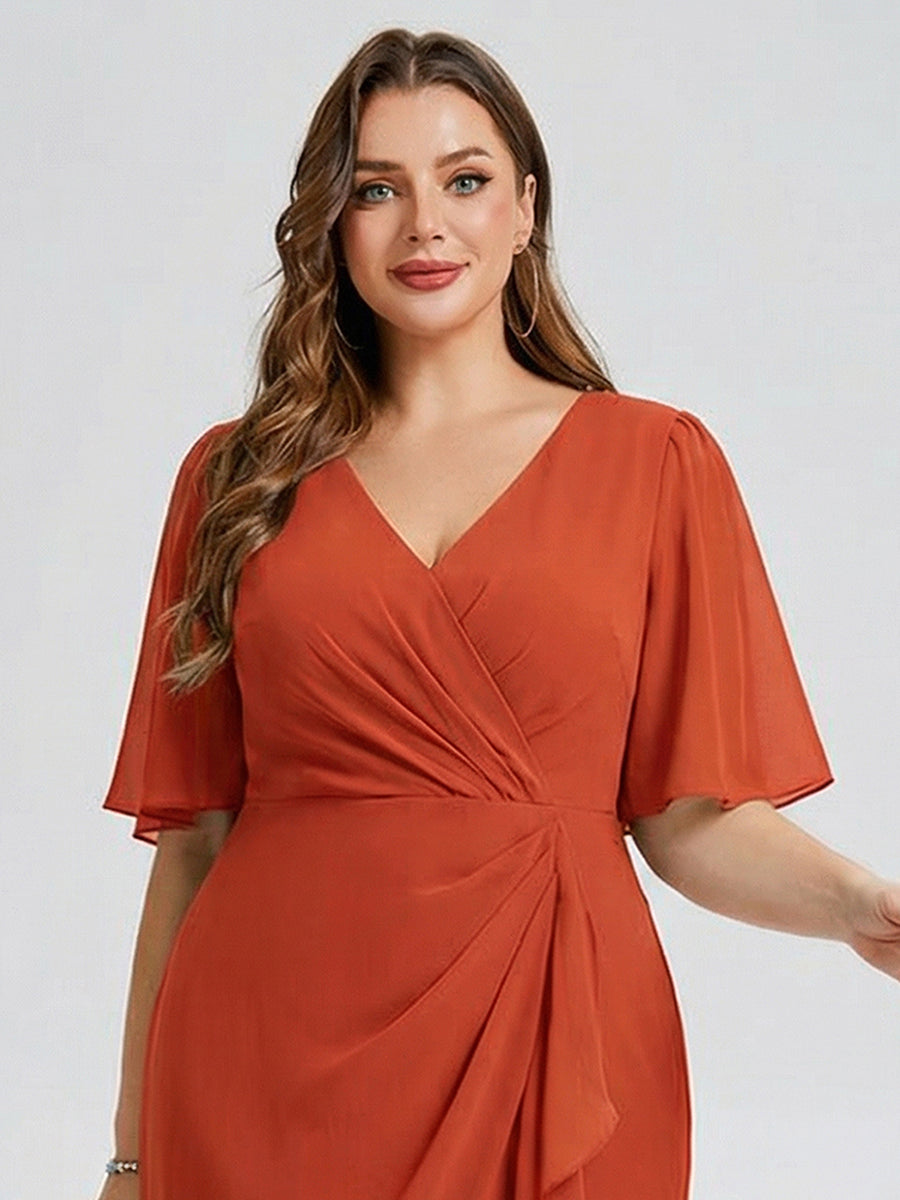 pretty FLORENCIA|Plus Size Printed Mermaid Chiffon Wedding Guest Dress