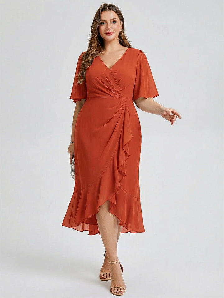 pretty FLORENCIA|Plus Size Printed Mermaid Chiffon Wedding Guest Dress