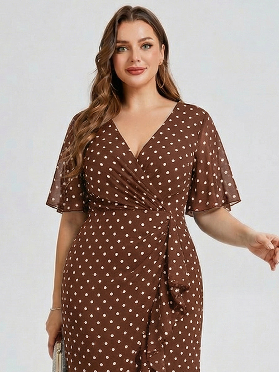 pretty FLORENCIA|Plus Size Printed Mermaid Chiffon Wedding Guest Dress