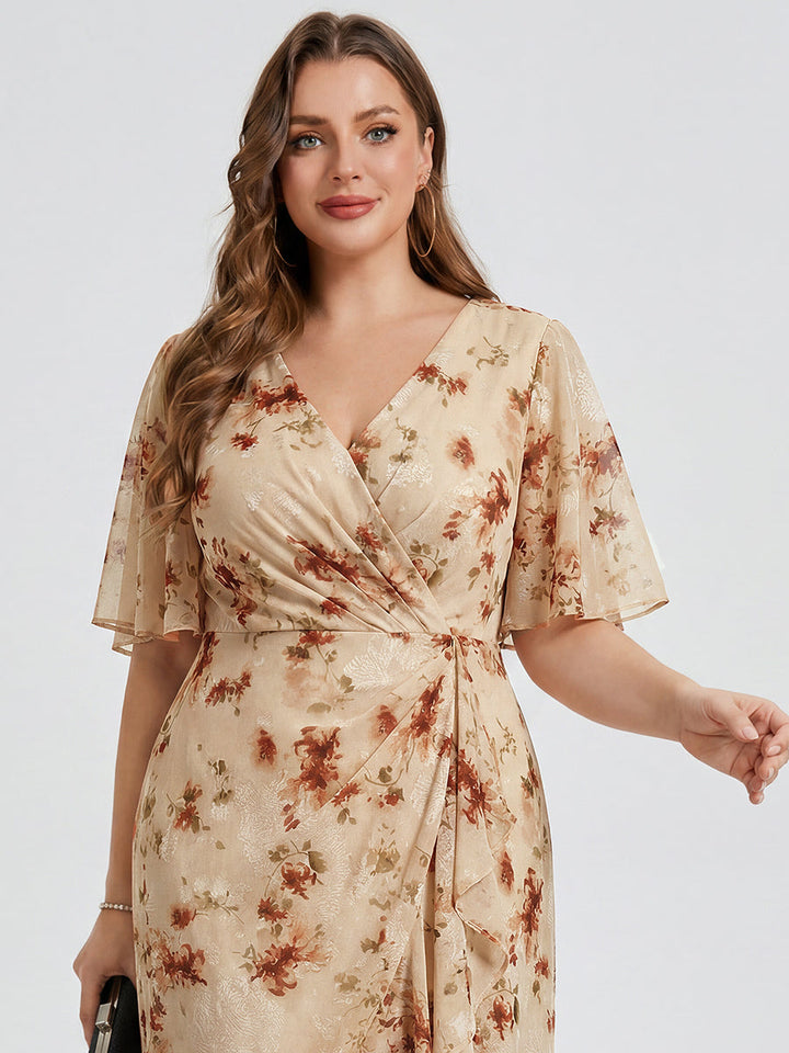 pretty FLORENCIA|Plus Size Printed Mermaid Chiffon Wedding Guest Dress