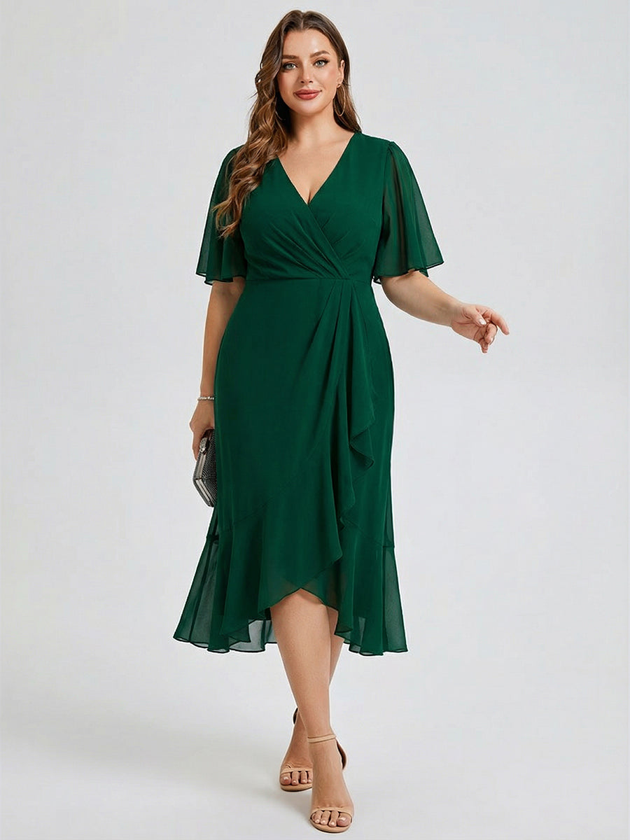 pretty FLORENCIA|Plus Size Printed Mermaid Chiffon Wedding Guest Dress