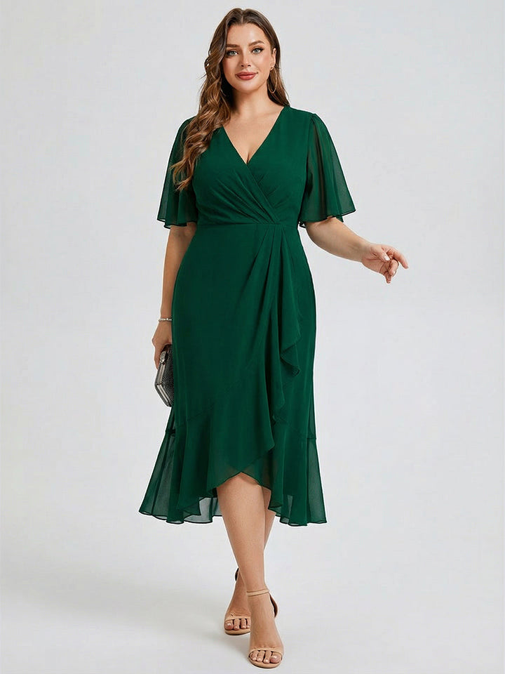 pretty FLORENCIA|Plus Size Printed Mermaid Chiffon Wedding Guest Dress