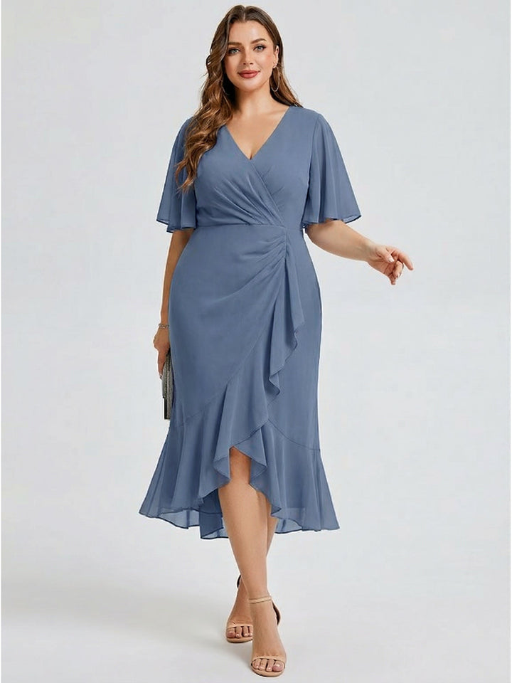 pretty FLORENCIA|Plus Size Printed Mermaid Chiffon Wedding Guest Dress