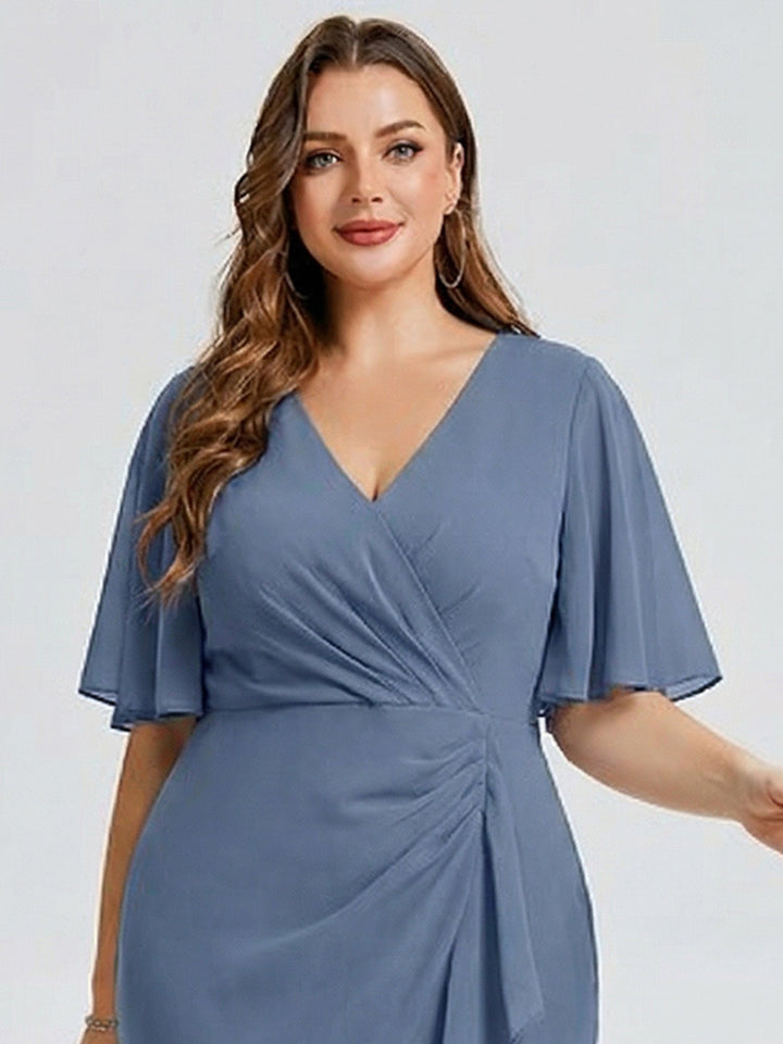 pretty FLORENCIA|Plus Size Printed Mermaid Chiffon Wedding Guest Dress