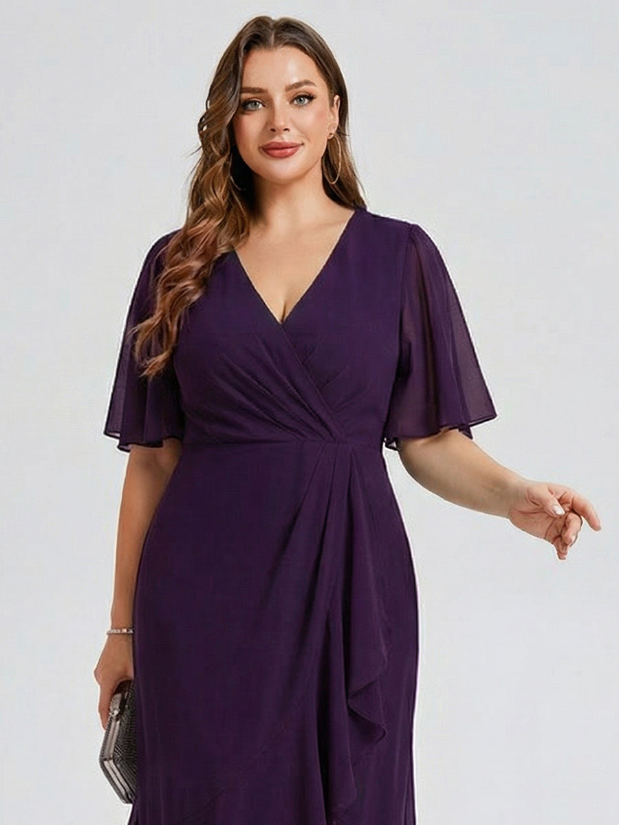 pretty FLORENCIA|Plus Size Printed Mermaid Chiffon Wedding Guest Dress