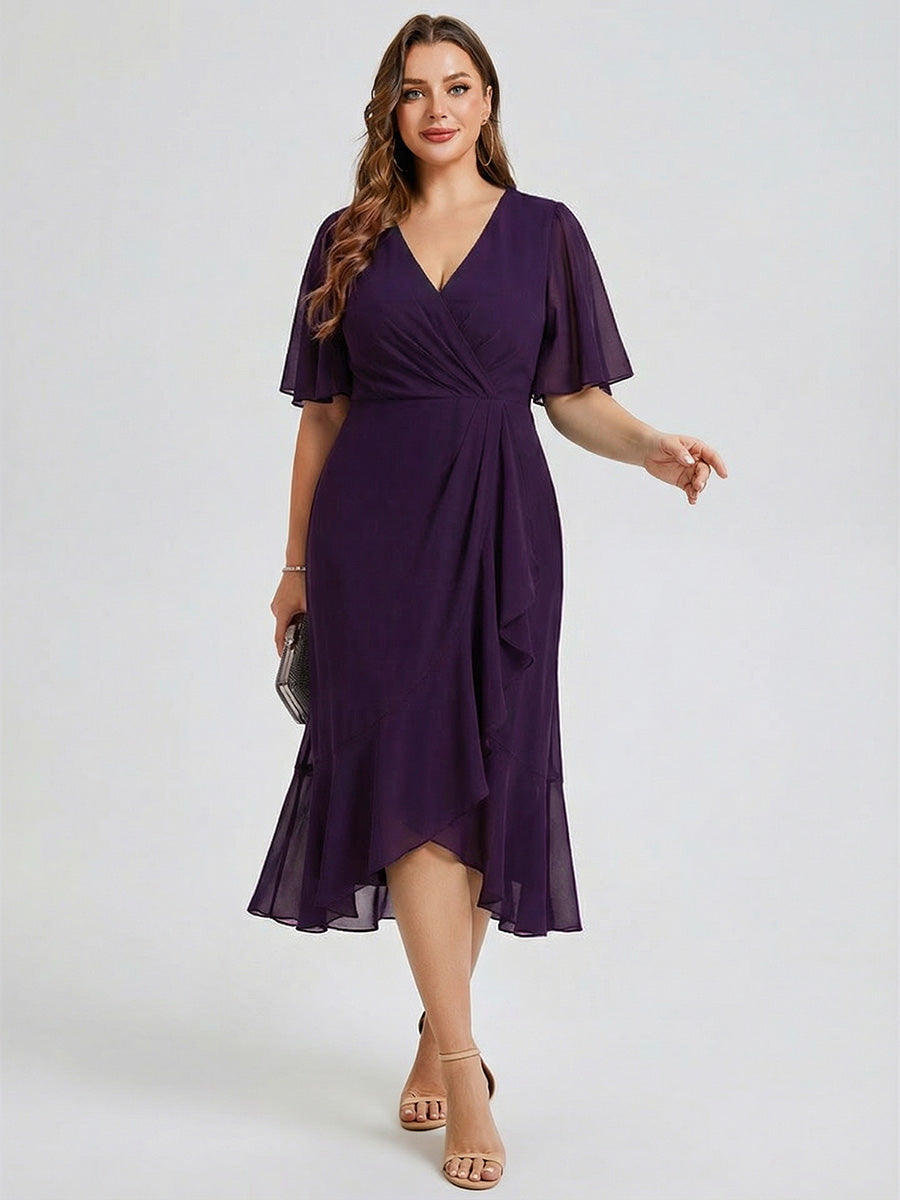 pretty FLORENCIA|Plus Size Printed Mermaid Chiffon Wedding Guest Dress