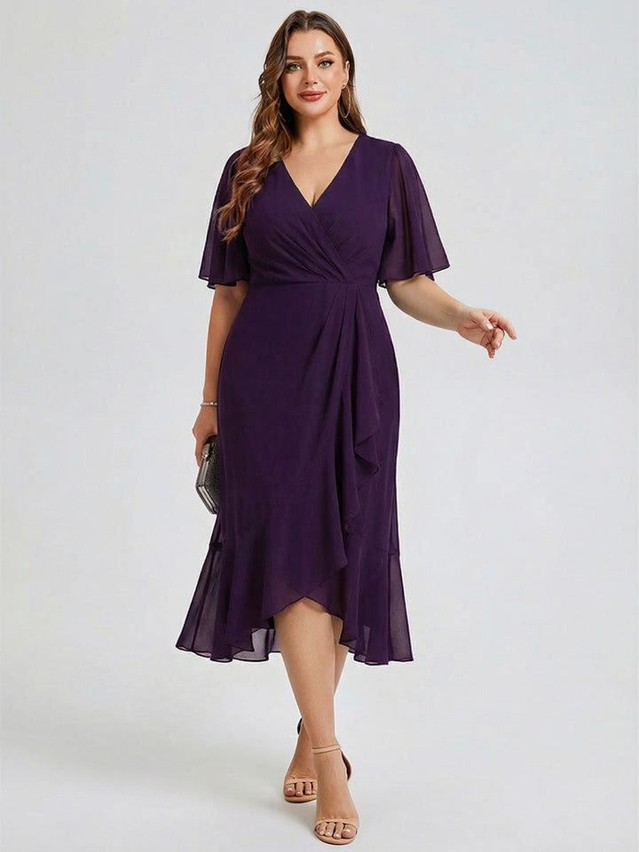 pretty FLORENCIA|Plus Size Printed Mermaid Chiffon Wedding Guest Dress
