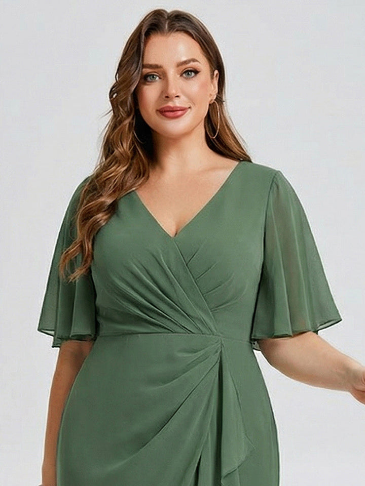 pretty FLORENCIA|Plus Size Printed Mermaid Chiffon Wedding Guest Dress