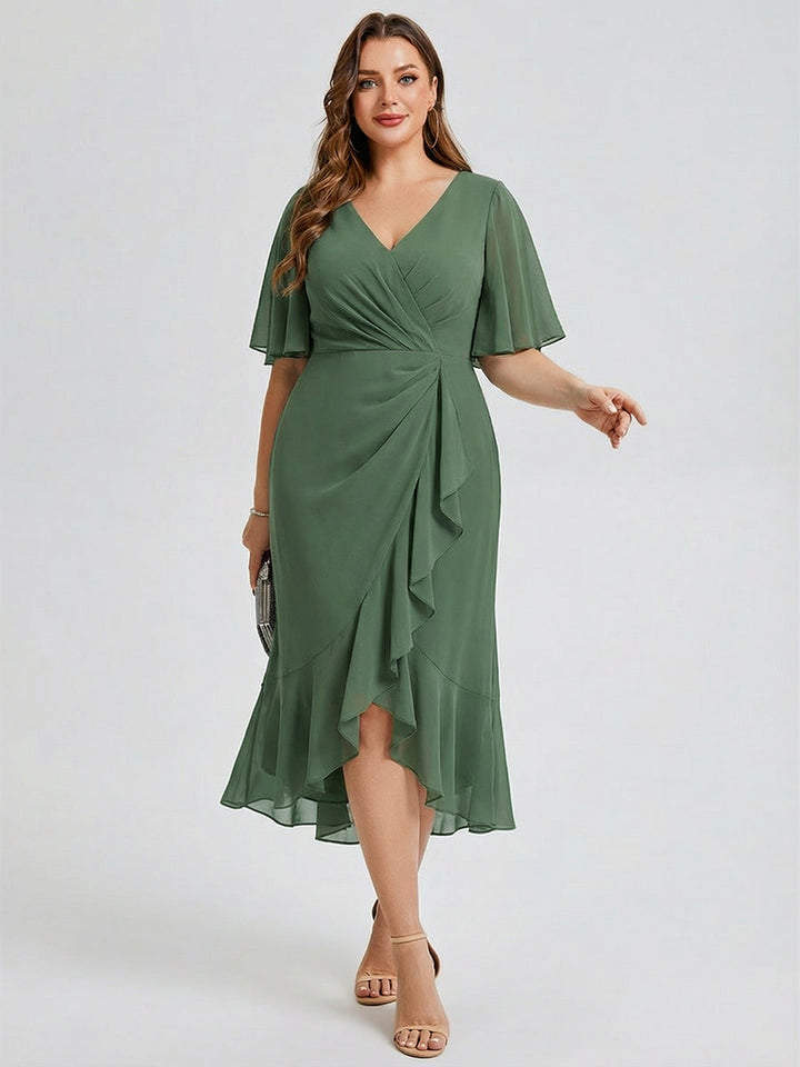 pretty FLORENCIA|Plus Size Printed Mermaid Chiffon Wedding Guest Dress