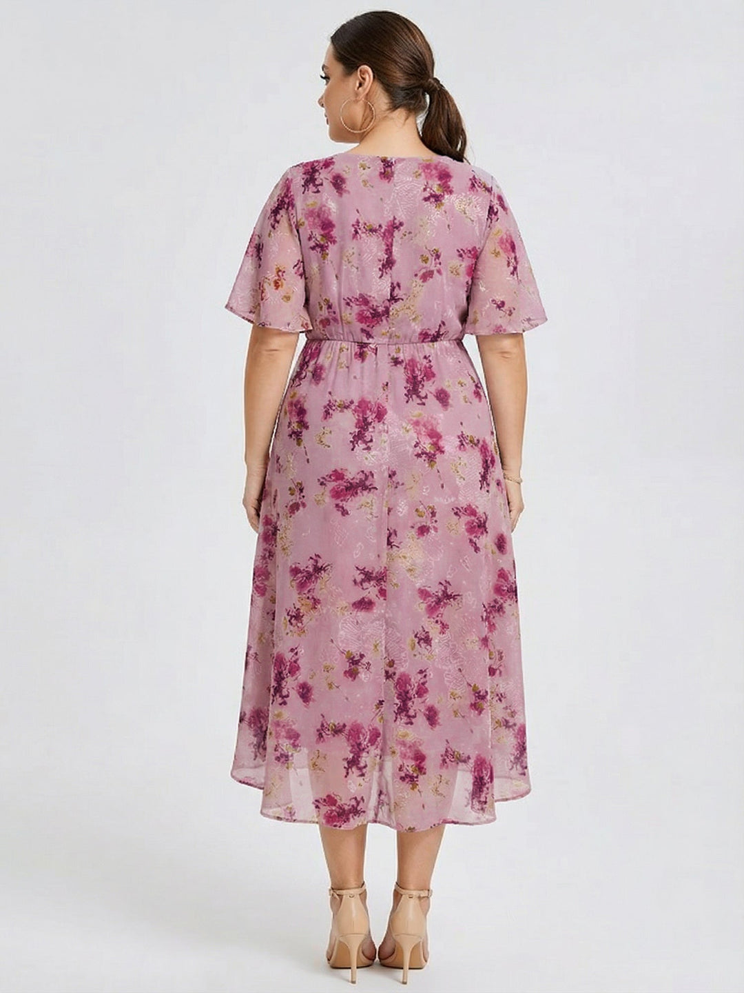 pretty FLORENCIA|Plus Size Printed Mermaid Chiffon Wedding Guest Dress
