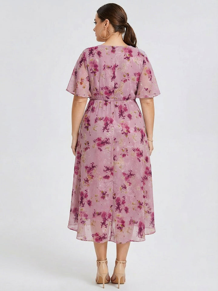 pretty FLORENCIA|Plus Size Printed Mermaid Chiffon Wedding Guest Dress