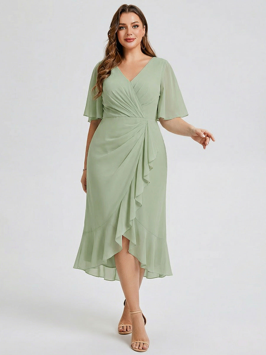 pretty FLORENCIA|Plus Size Printed Mermaid Chiffon Wedding Guest Dress