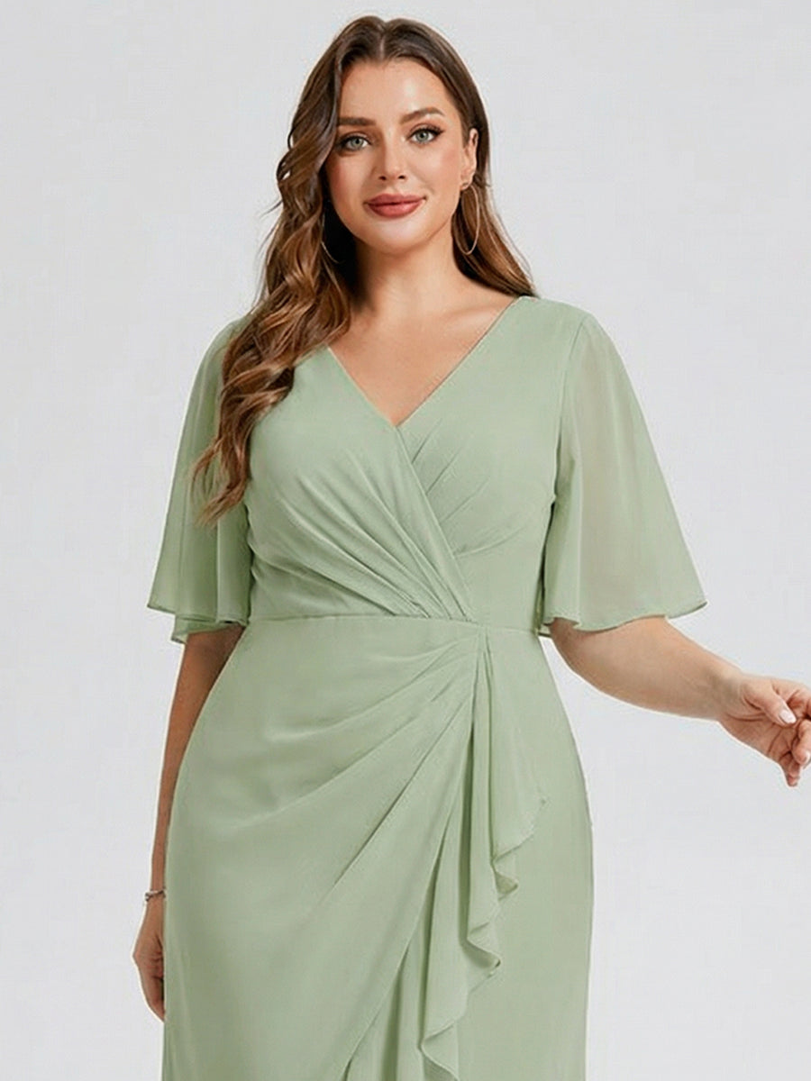 pretty FLORENCIA|Plus Size Printed Mermaid Chiffon Wedding Guest Dress