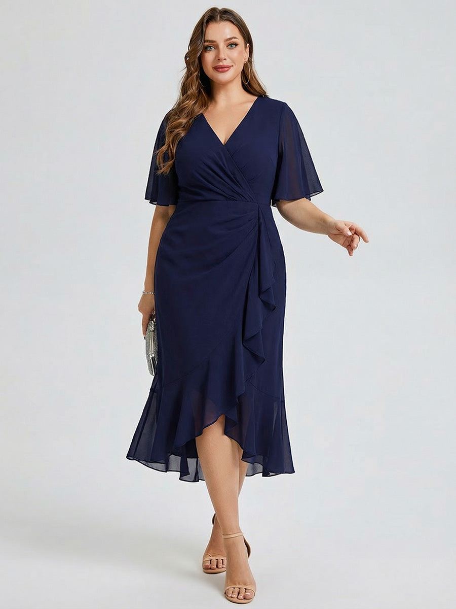 pretty FLORENCIA|Plus Size Printed Mermaid Chiffon Wedding Guest Dress
