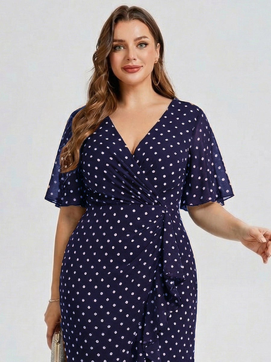 pretty FLORENCIA|Plus Size Printed Mermaid Chiffon Wedding Guest Dress