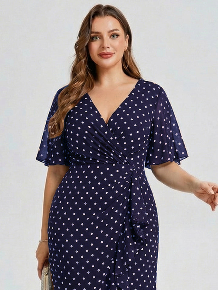 pretty FLORENCIA|Plus Size Printed Mermaid Chiffon Wedding Guest Dress