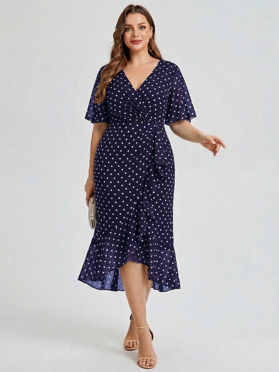 pretty FLORENCIA|Plus Size Printed Mermaid Chiffon Wedding Guest Dress