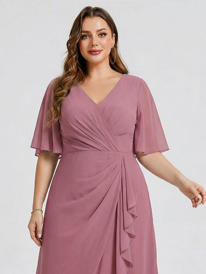 pretty FLORENCIA|Plus Size Printed Mermaid Chiffon Wedding Guest Dress
