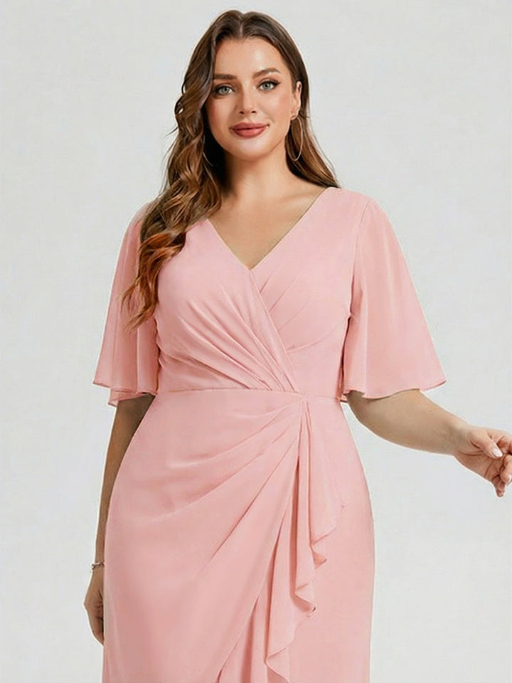 pretty FLORENCIA|Plus Size Printed Mermaid Chiffon Wedding Guest Dress