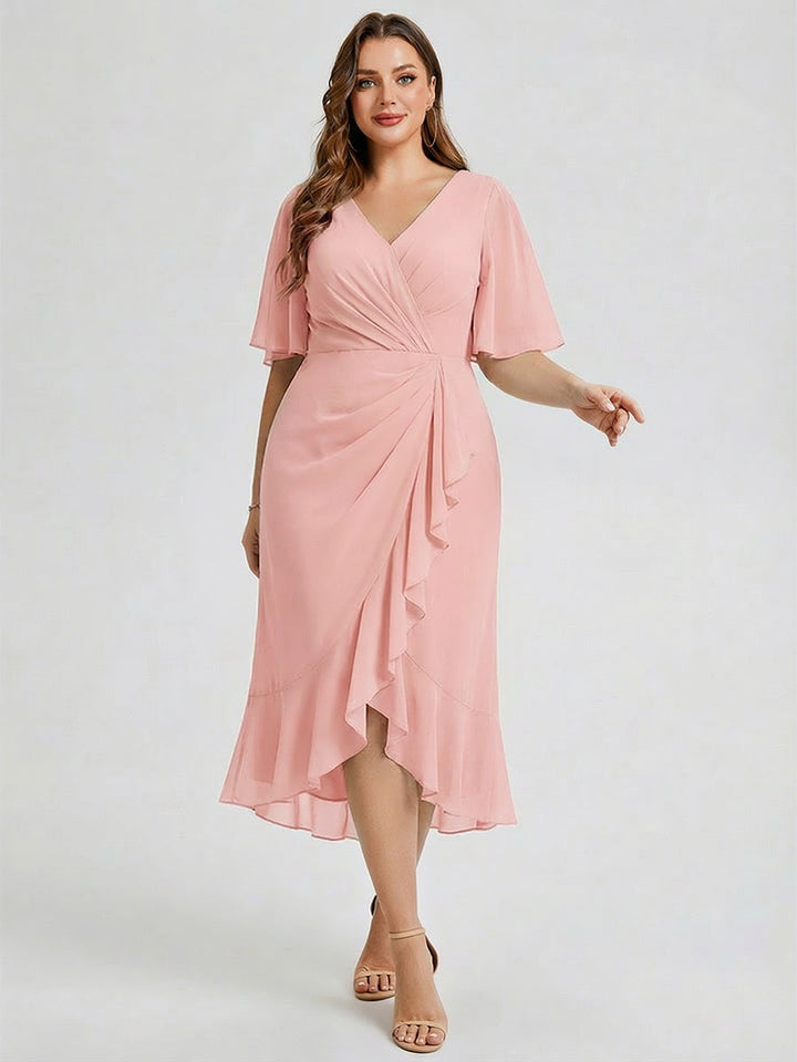 pretty FLORENCIA|Plus Size Printed Mermaid Chiffon Wedding Guest Dress