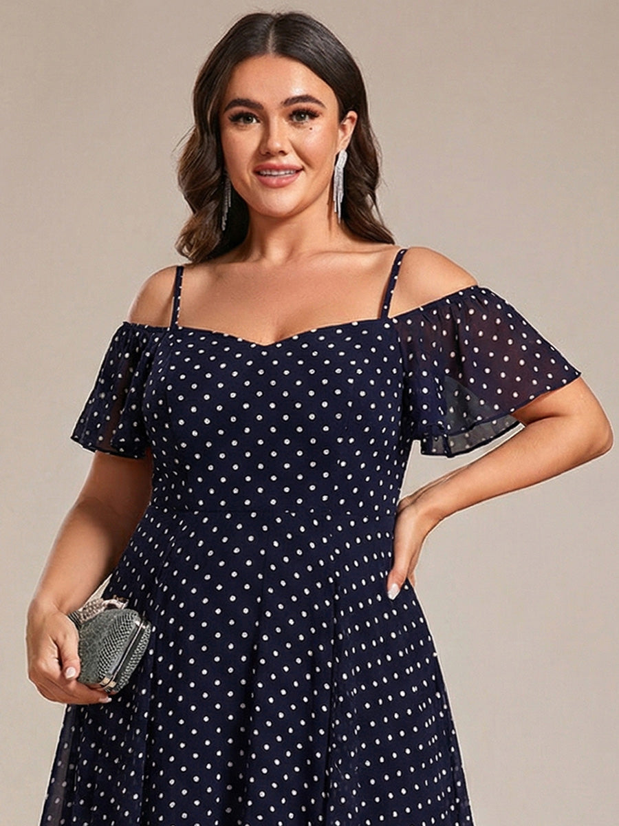 ever JORDANE|Spaghetti Strap Cold Shoulder Chiffon A-Line Midi Wedding Guest Dress
