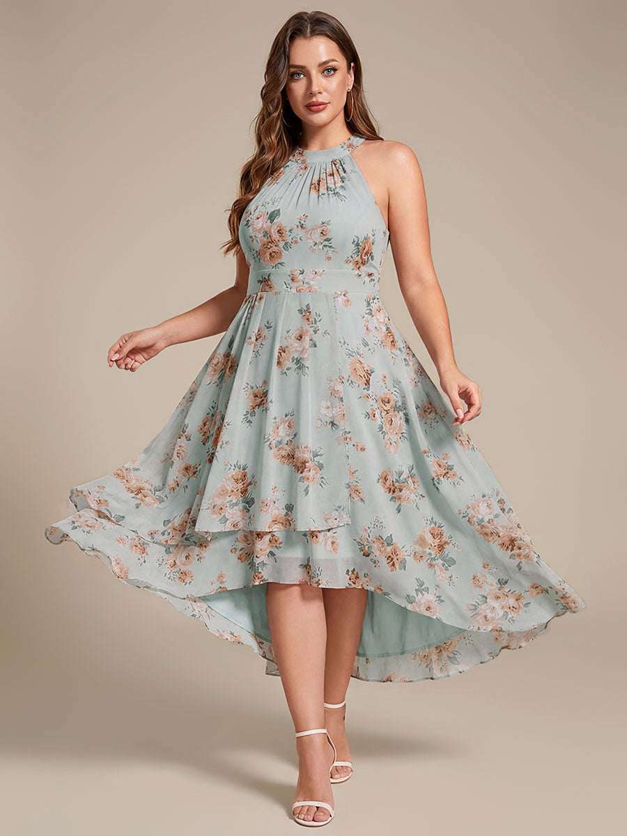 ever POSIE|Gathered Chiffon Sleeveless Wedding Guest Dress