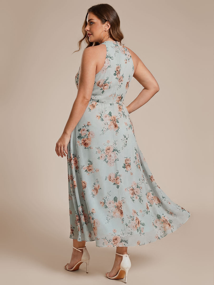 ever POSIE|Gathered Chiffon Sleeveless Wedding Guest Dress