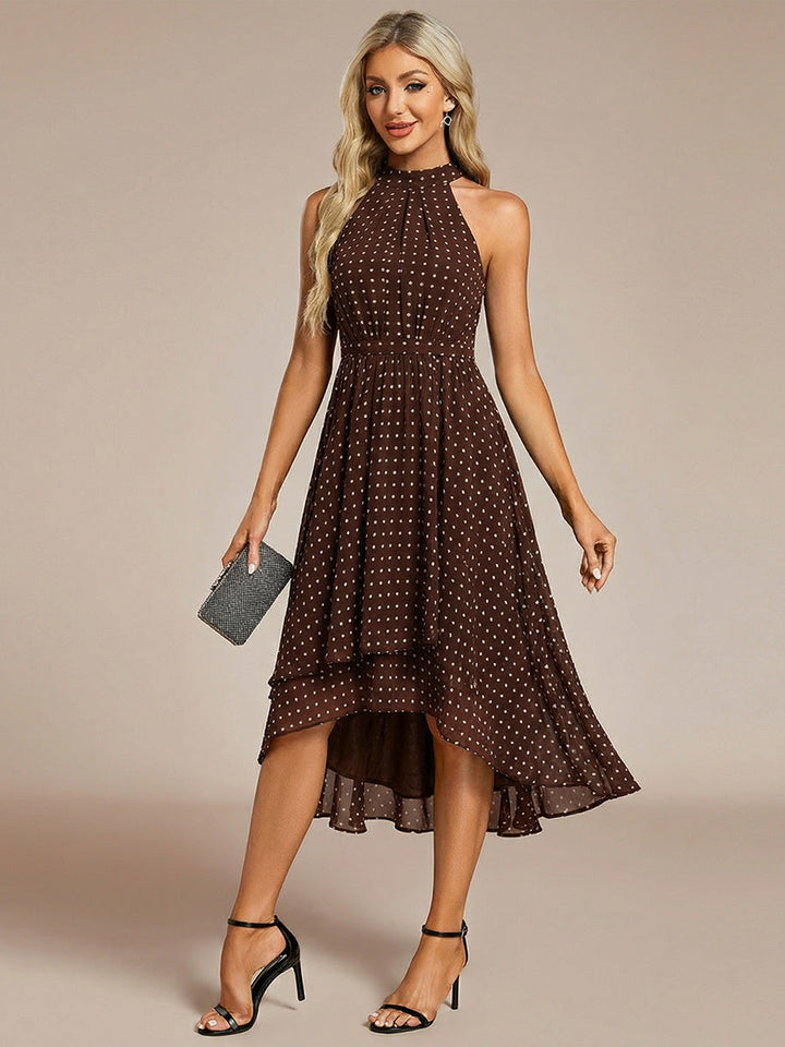 ever POSIE|Gathered Chiffon Sleeveless Wedding Guest Dress