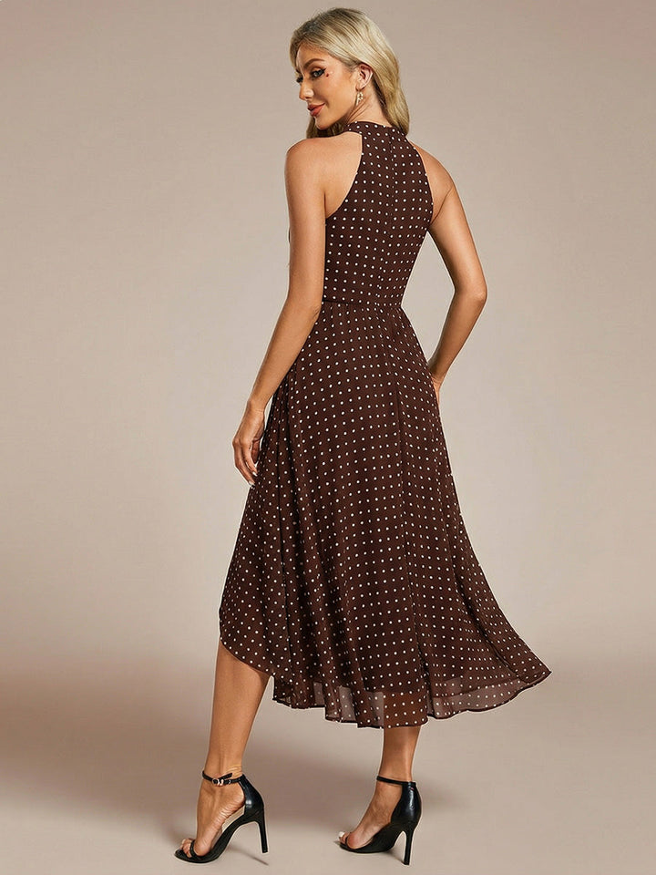 ever POSIE|Gathered Chiffon Sleeveless Wedding Guest Dress