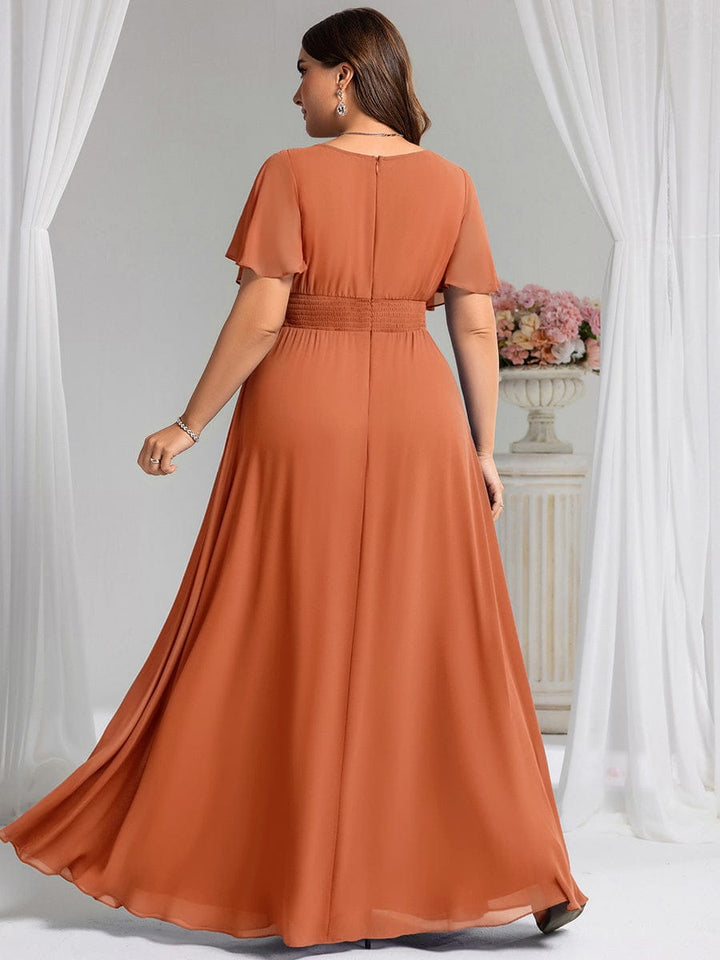 ever KIMORA|Simple Chiffon Pleated A-Line Bridesmaid Dress