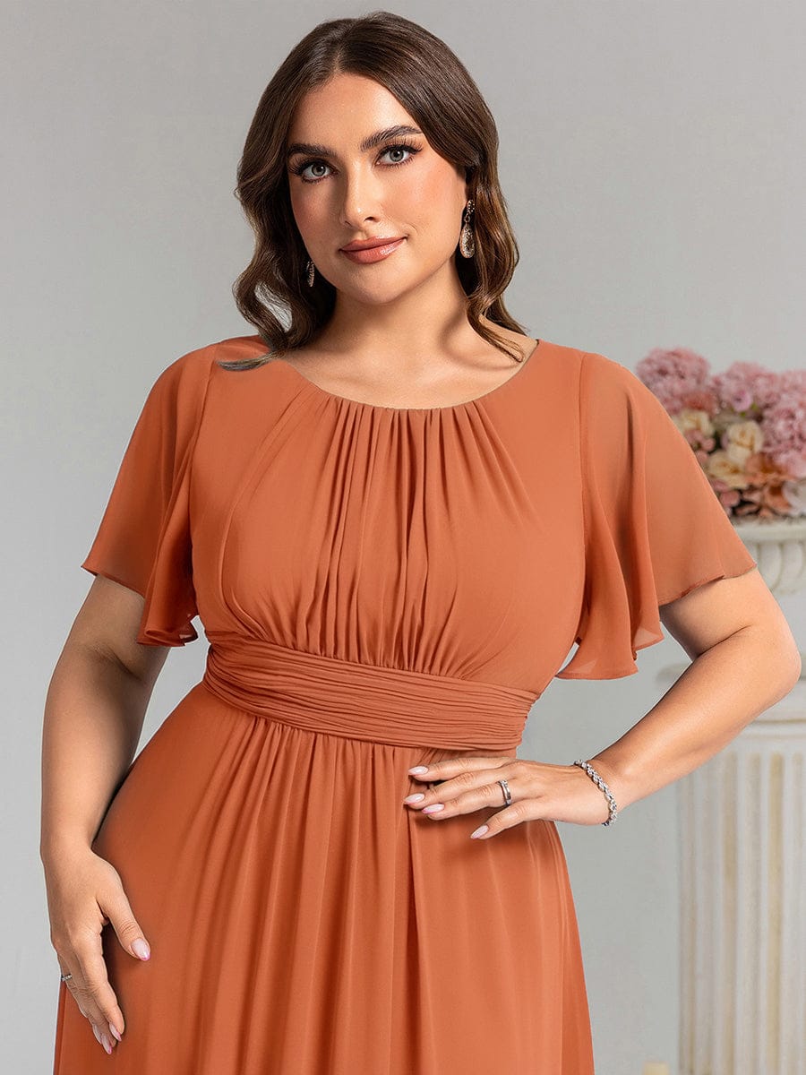 ever KIMORA|Simple Chiffon Pleated A-Line Bridesmaid Dress