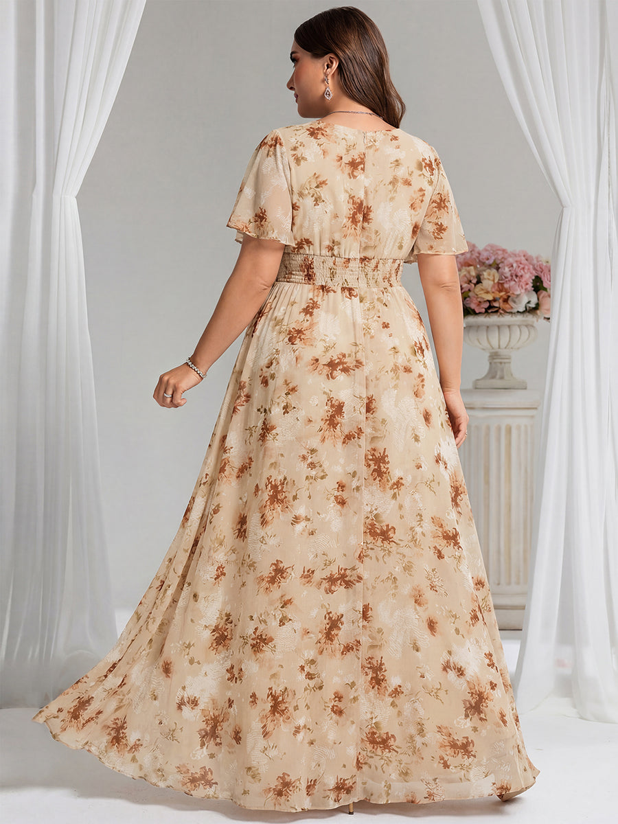 pretty KIMORA|Plus Size Simple Chiffon Pleated A-Line Bridesmaid Dress