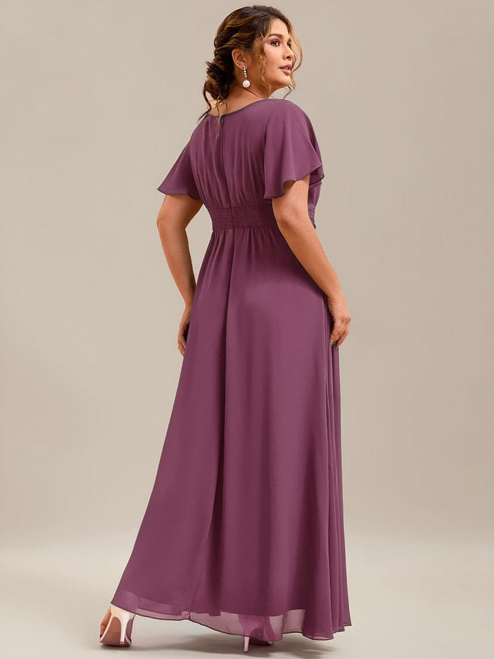 ever KIMORA|Simple Chiffon Pleated A-Line Bridesmaid Dress
