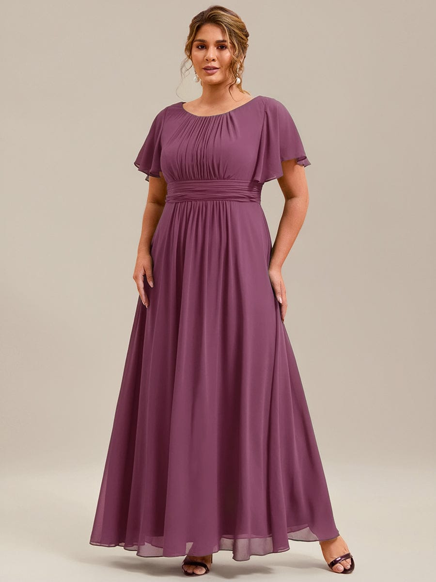 pretty KIMORA|Plus Size Printed Chiffon Pleated Maxi Wedding Guest Dress