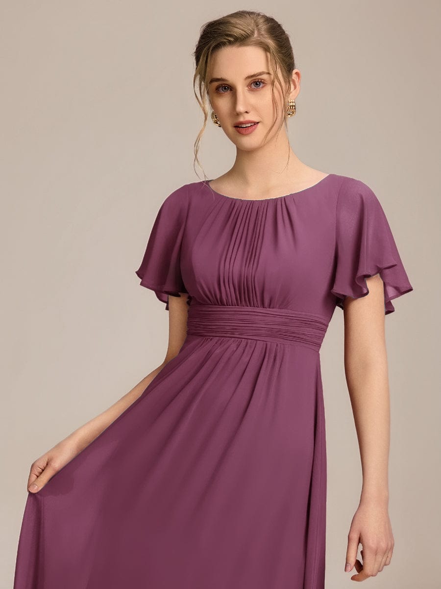 ever KIMORA|Simple Chiffon Pleated A-Line Bridesmaid Dress