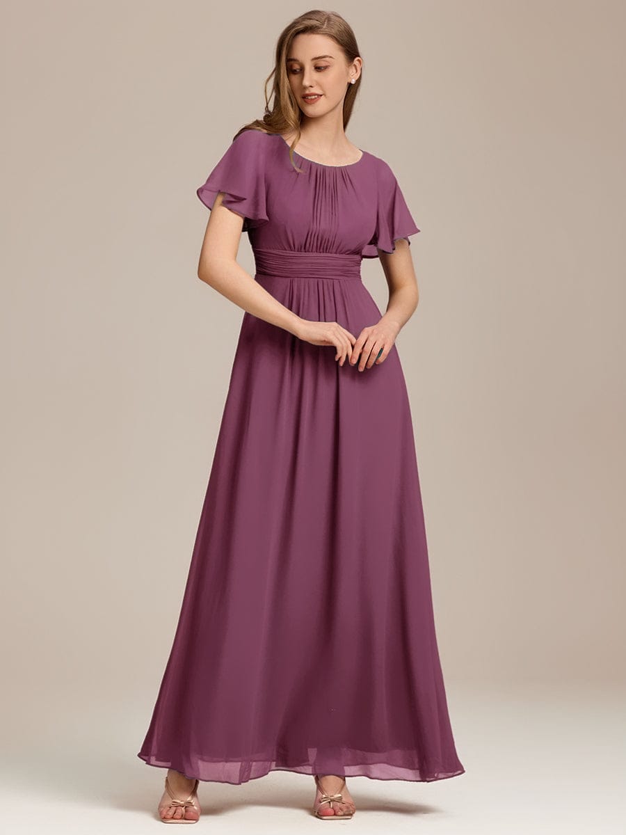 ever KIMORA|Simple Chiffon Pleated A-Line Bridesmaid Dress