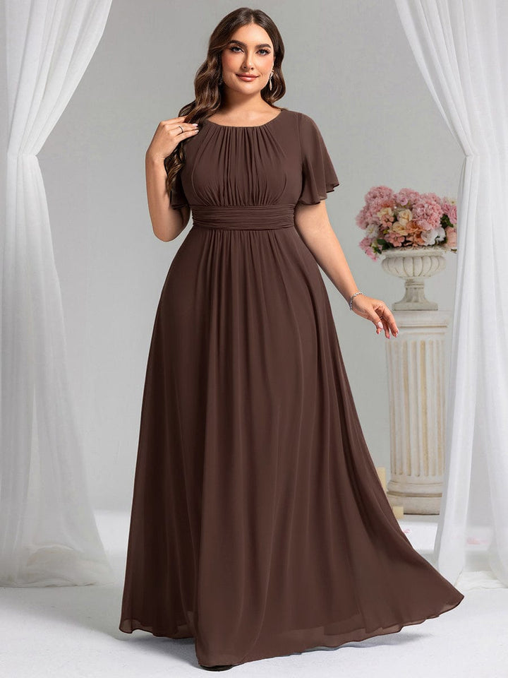 ever KIMORA|Simple Chiffon Pleated A-Line Bridesmaid Dress
