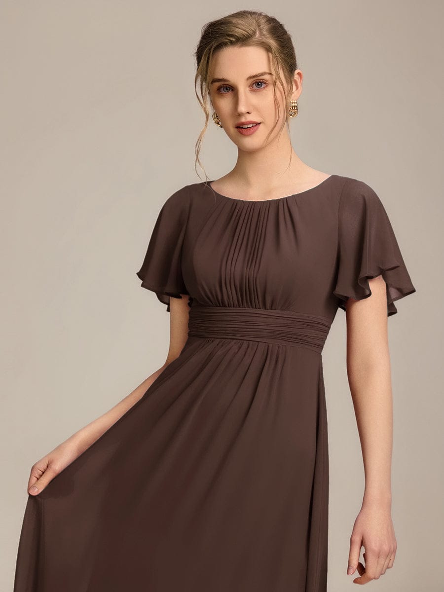 ever KIMORA|Simple Chiffon Pleated A-Line Bridesmaid Dress