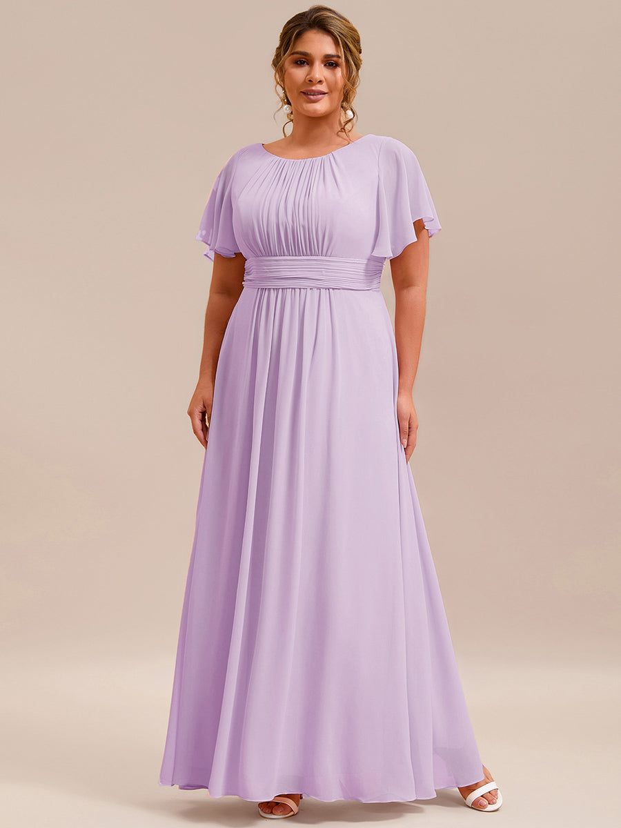 ever KIMORA|Simple Chiffon Pleated A-Line Bridesmaid Dress
