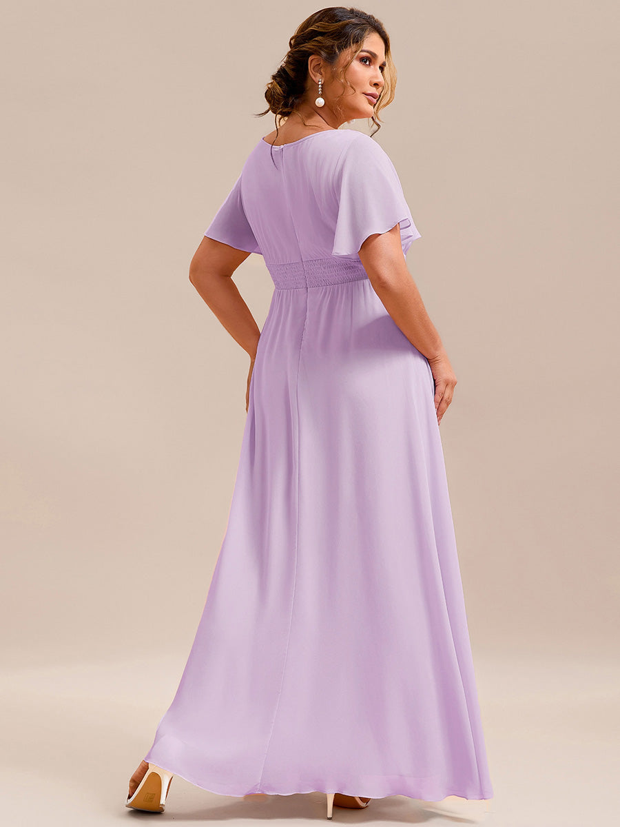 ever KIMORA|Simple Chiffon Pleated A-Line Bridesmaid Dress