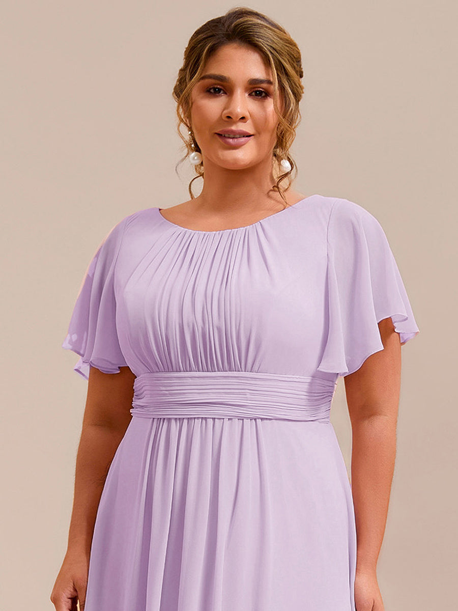 pretty KIMORA|Plus Size Printed Chiffon Pleated Maxi Wedding Guest Dress