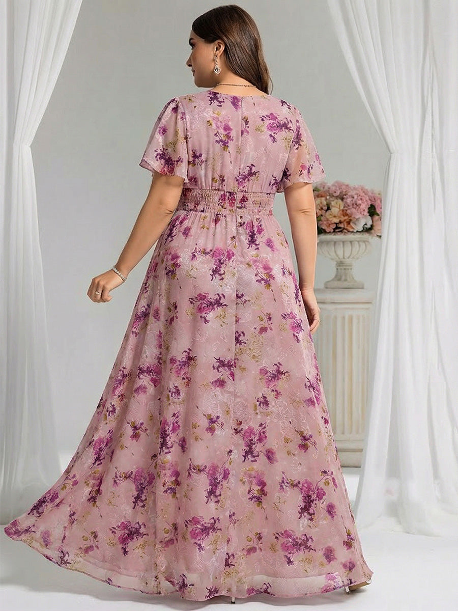 pretty KIMORA|Plus Size Simple Chiffon Pleated A-Line Bridesmaid Dress