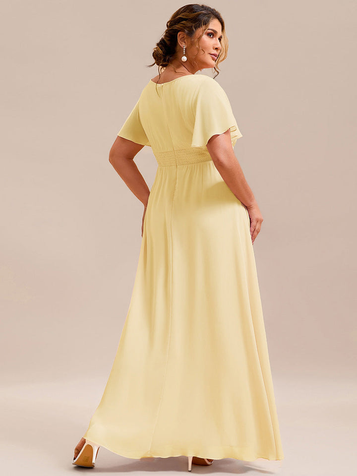 ever KIMORA|Simple Chiffon Pleated A-Line Bridesmaid Dress