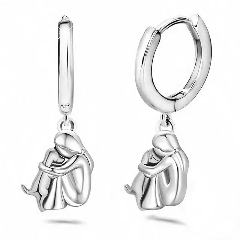 Ginny™ - Earrings with Dog Icon (Round Closure)