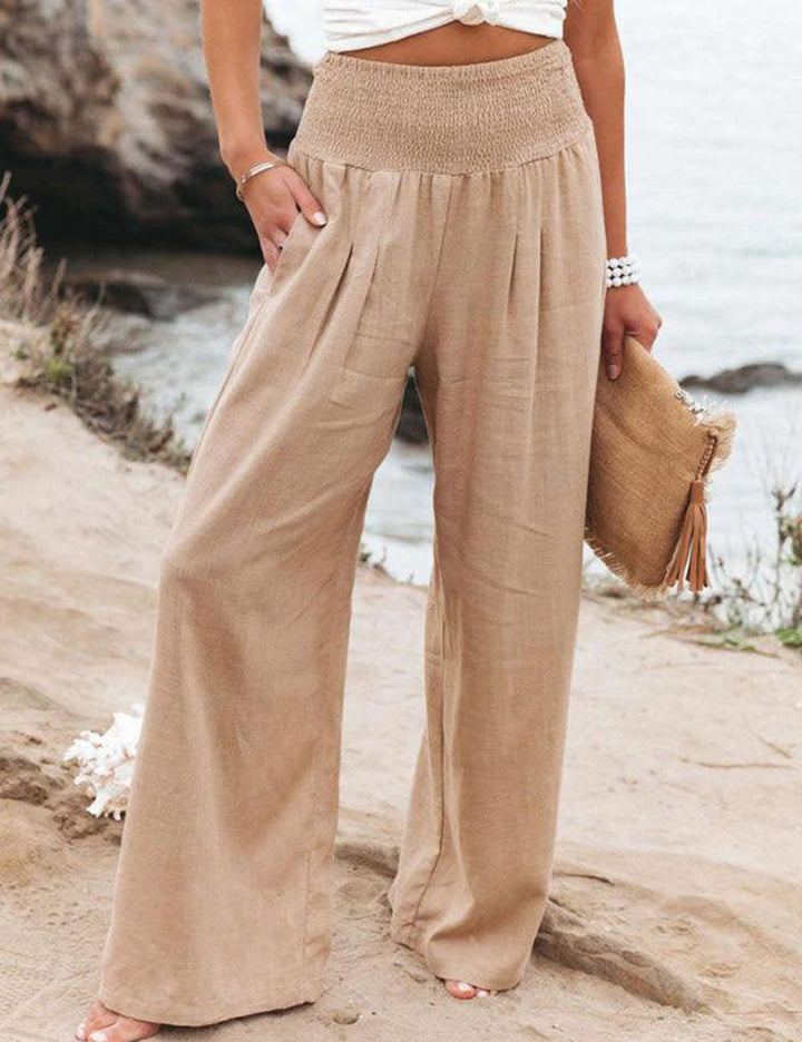 Linen wide trousers