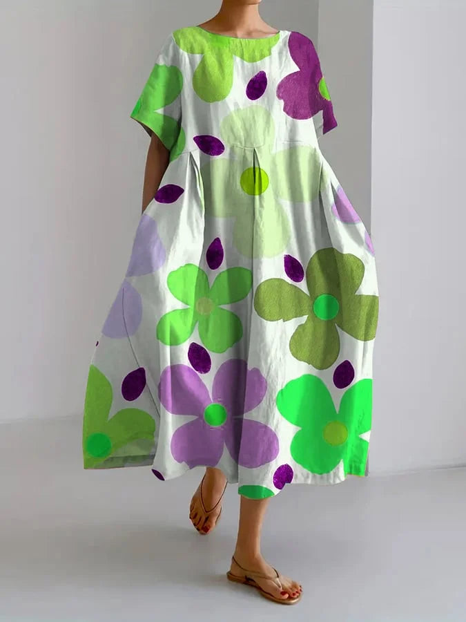VALENTINA | Summer Floral Dress with Flattering Cut and Freedom of Movement