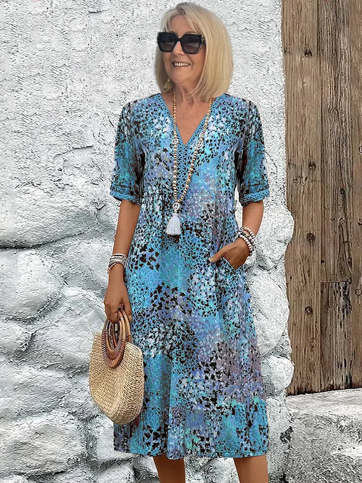CALLIE | Vibrant Midi Dress Flattering Fit Effortless Style