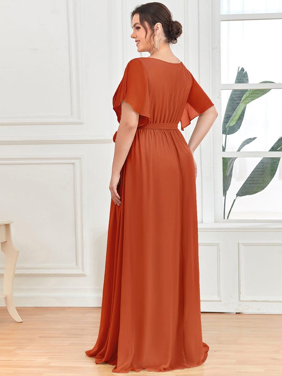 ever LEORA|A-Line Pleated Chiffon Tie-Waist Wedding Guest Dress