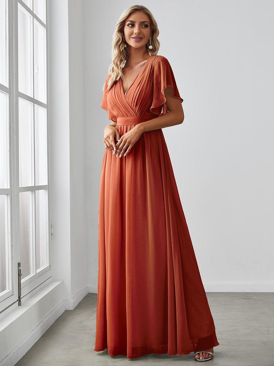 ever LEORA|A-Line Pleated Chiffon Tie-Waist Wedding Guest Dress