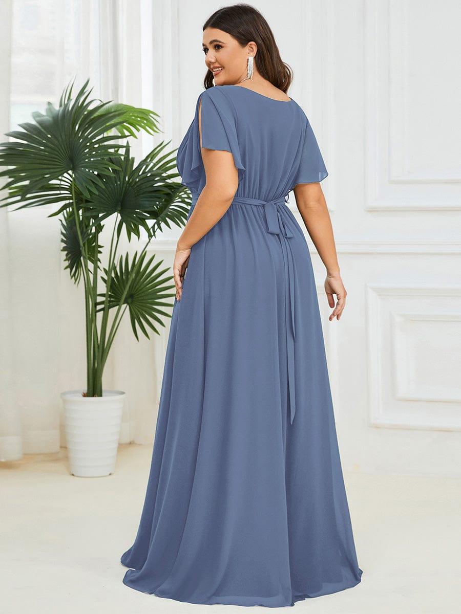 ever LEORA|A-Line Pleated Chiffon Tie-Waist Wedding Guest Dress